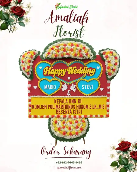 Papan Bunga Pernikahan Barisan